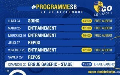 LE PROGRAMME DE LA SEMAINE (24 au 30 Septembre)